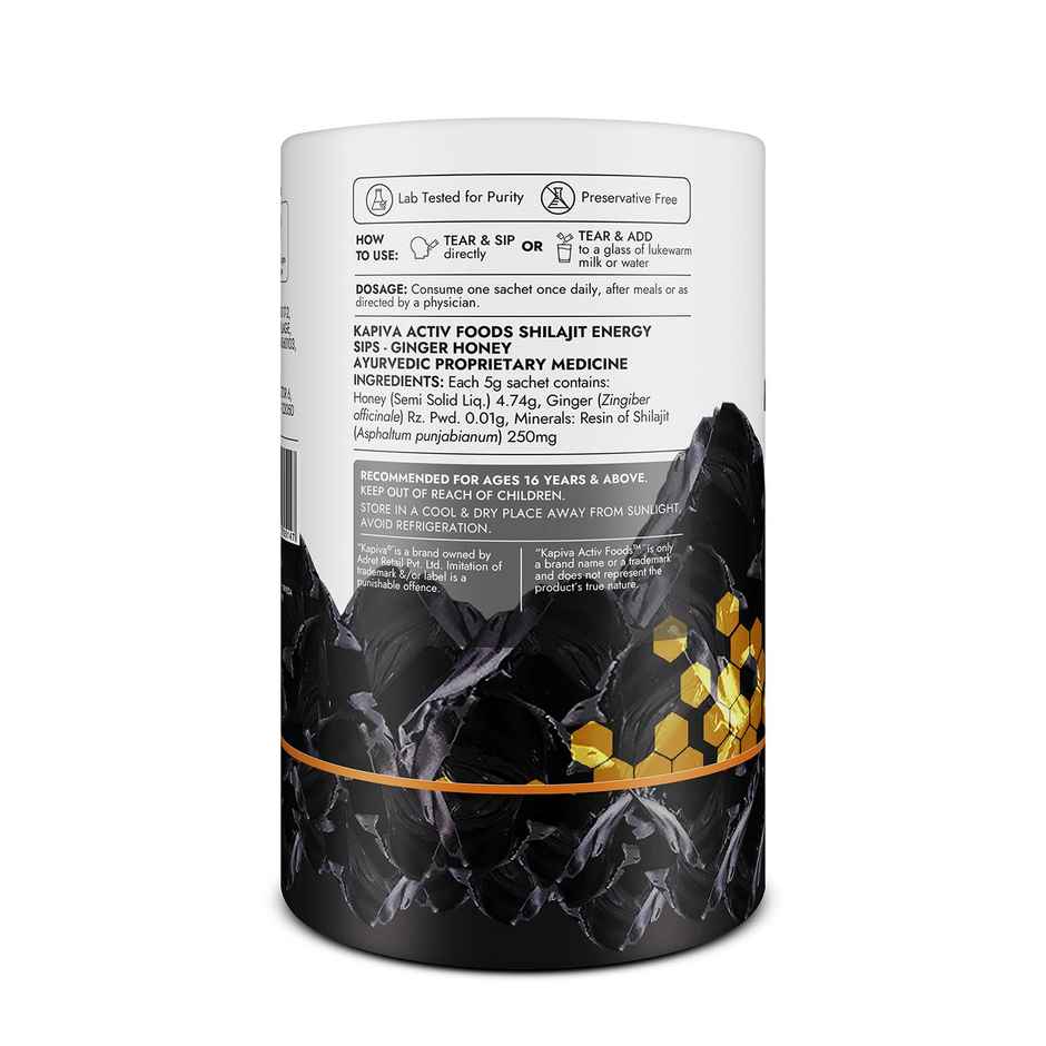 Kapiva Shilajit Energy Sips With 100 percent Pure Shilajit 250mg Shilajit Stick