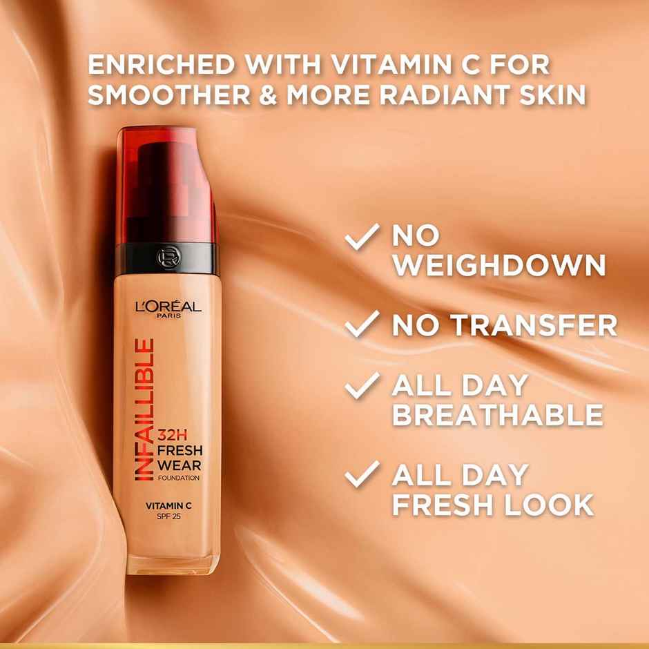 L'Oreal Paris Infallible 32H Fresh Wear Foundation, 125 Natural Rose