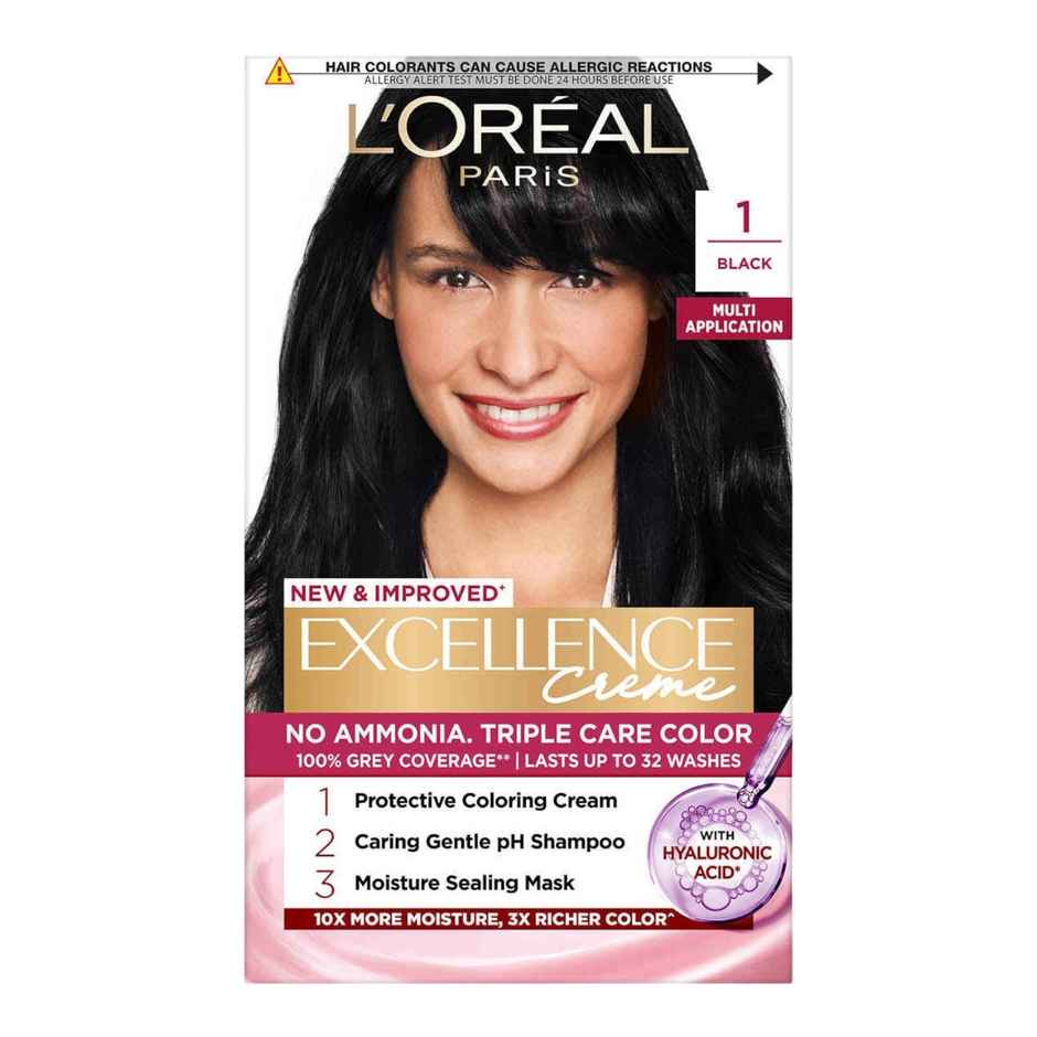 L'Oreal Paris Excellence Creme Hair Color, 1 Black