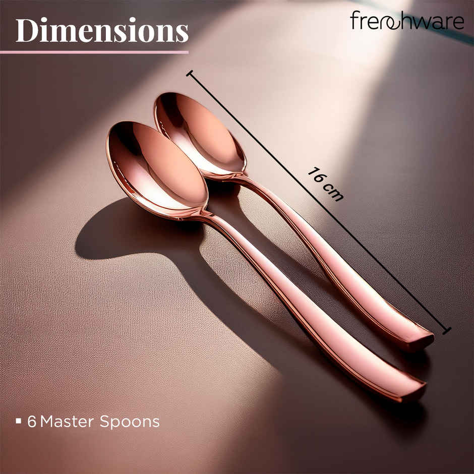 Frenchware Stainless Steel Spoon Set of 6 (Rose Gold Cutlery)