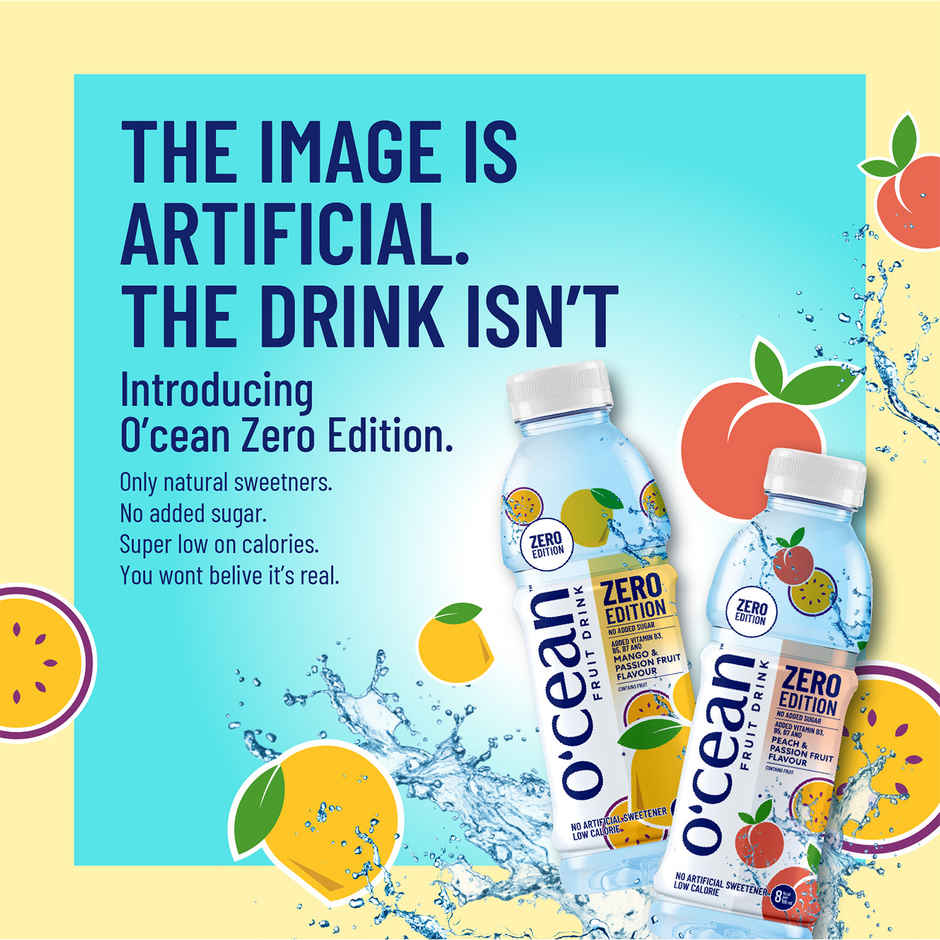 O'cean Beverages Fruit Water Zero Edition Mango & Passion Flavour
