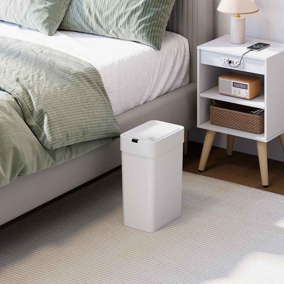 House of Quirk Automatic Touchless Trash Can | Motion Sensor Smart Dustbin | Waterproof Bathroom Garbage Bin for Home, Office & Dorm | White