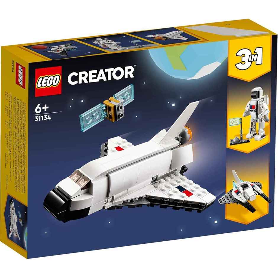 LEGO Creator Space Shuttle 31134 Building Toy Set with Astronaut and Spaceship Models for Kids