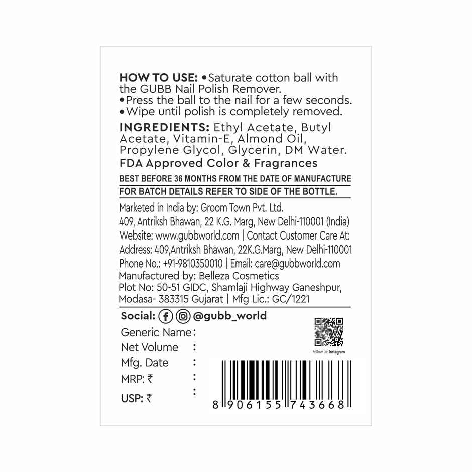 GUBB Nail Polish Remover | Strawberry