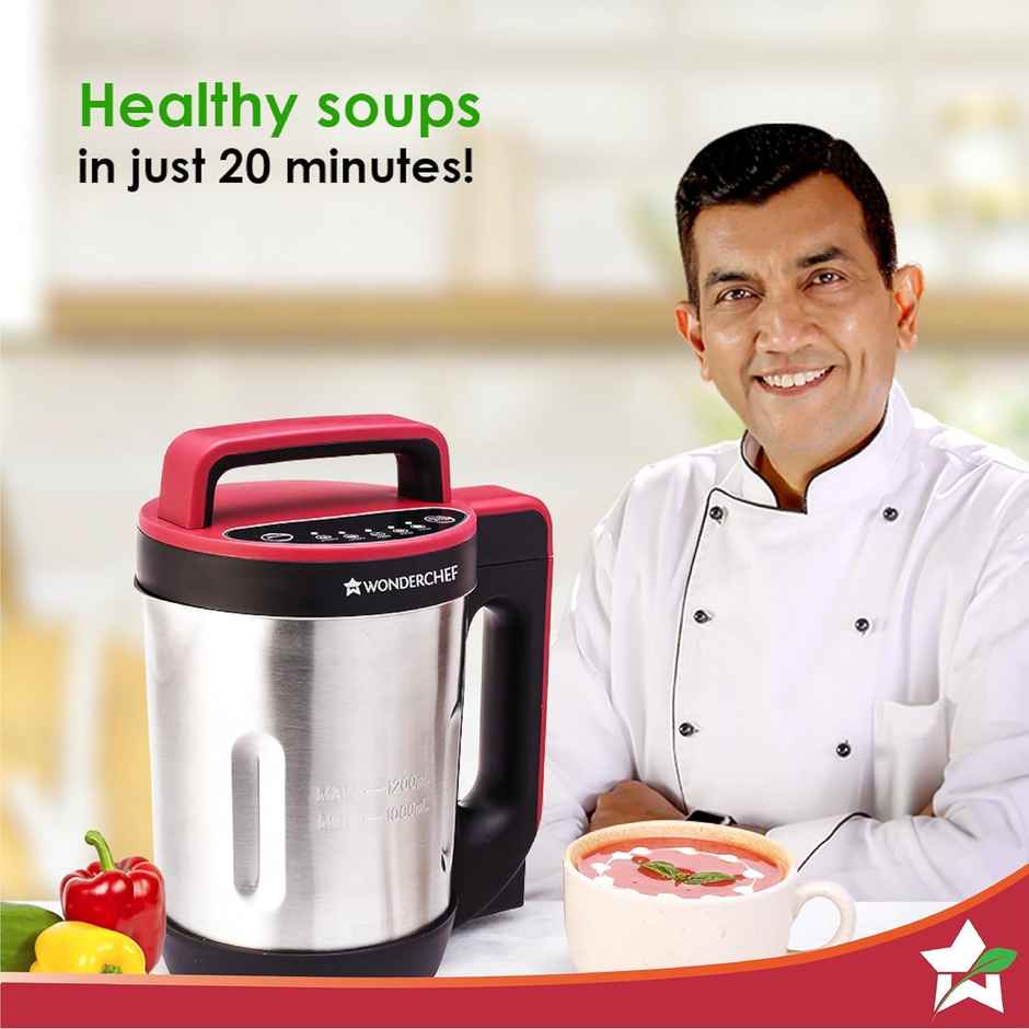 Wonderchef Neo Automatic Soup Maker 1L, Red & Black, 2 Years Warranty