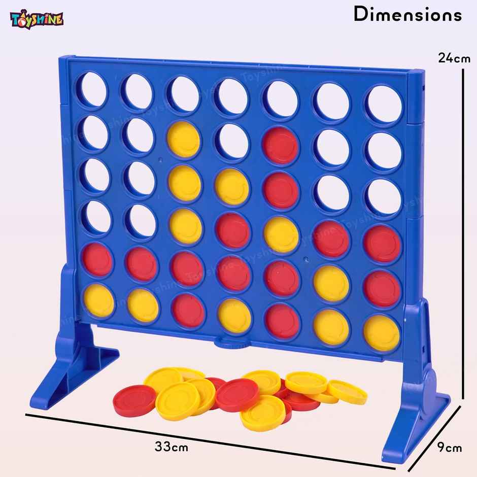 Toyshine 4 In A Row Connect Exciting Strategy Game For 2 Players Indoor Family Fun Game