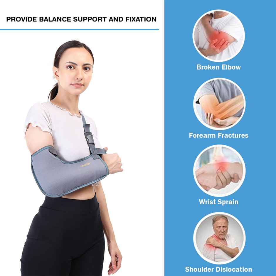 Stergic Iris Arm Sling For Shoulder & Fracture Support, Adults & Kids - L Size, Fda Approved