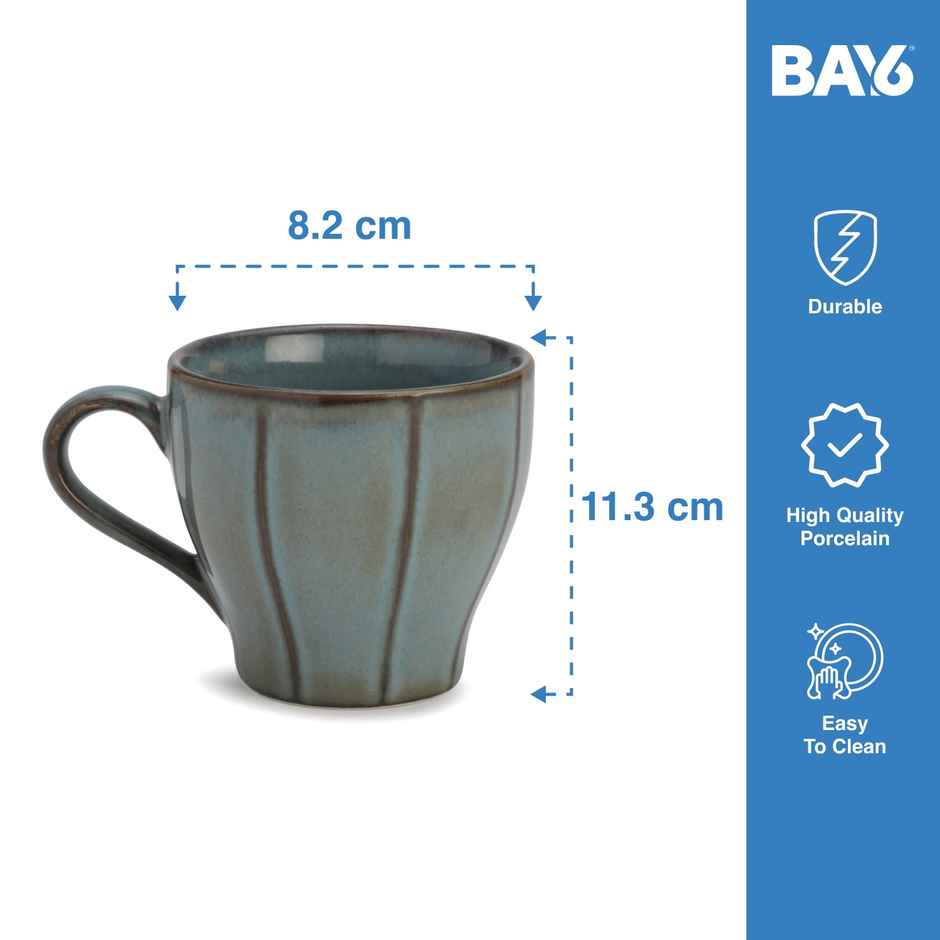 BAY6 Porcelain Line Cup 230 ml Reactive - 6 Pcs Set - Viscose