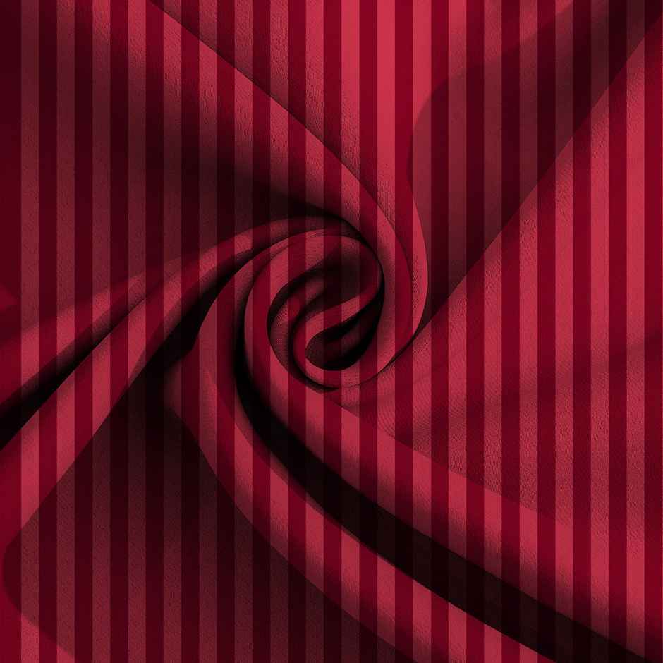 Dream Living Solid Stripe King Bedsheet With 2 Pillow Covers 275x275 cm | Maroon