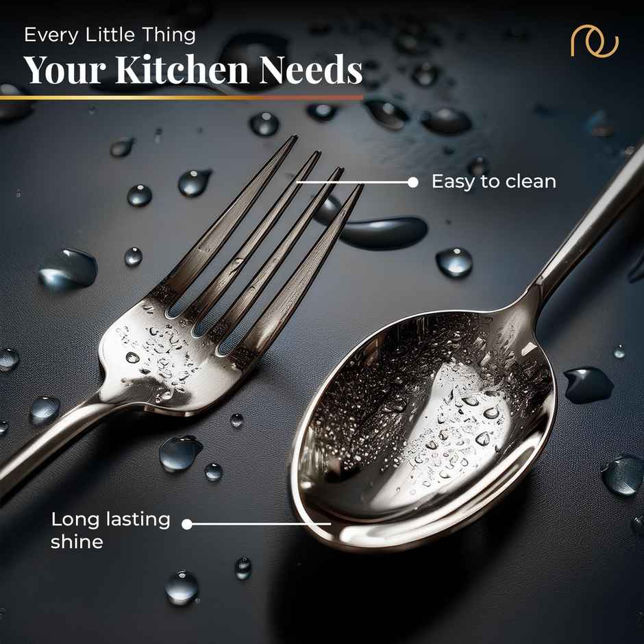 Frenchware Stainless Steel Cutlery Set of 12 - 6 Spoons, 6 Forks, Rust-free, Perfect for Gifting