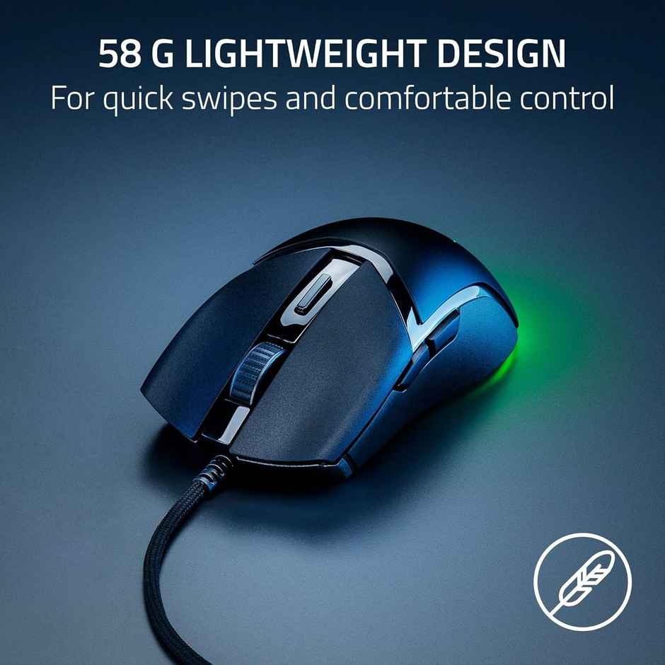 Razer Cobra Wired Gaming Mouse: 58G Lightweight Design - Gen-3 Optical Switches - Black