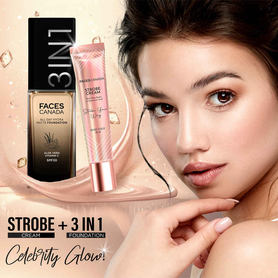 FACES CANADA 3in1 All Day Hydra Matte Foundation + Moisturizer + SPF 30 | Rose Ivory 011