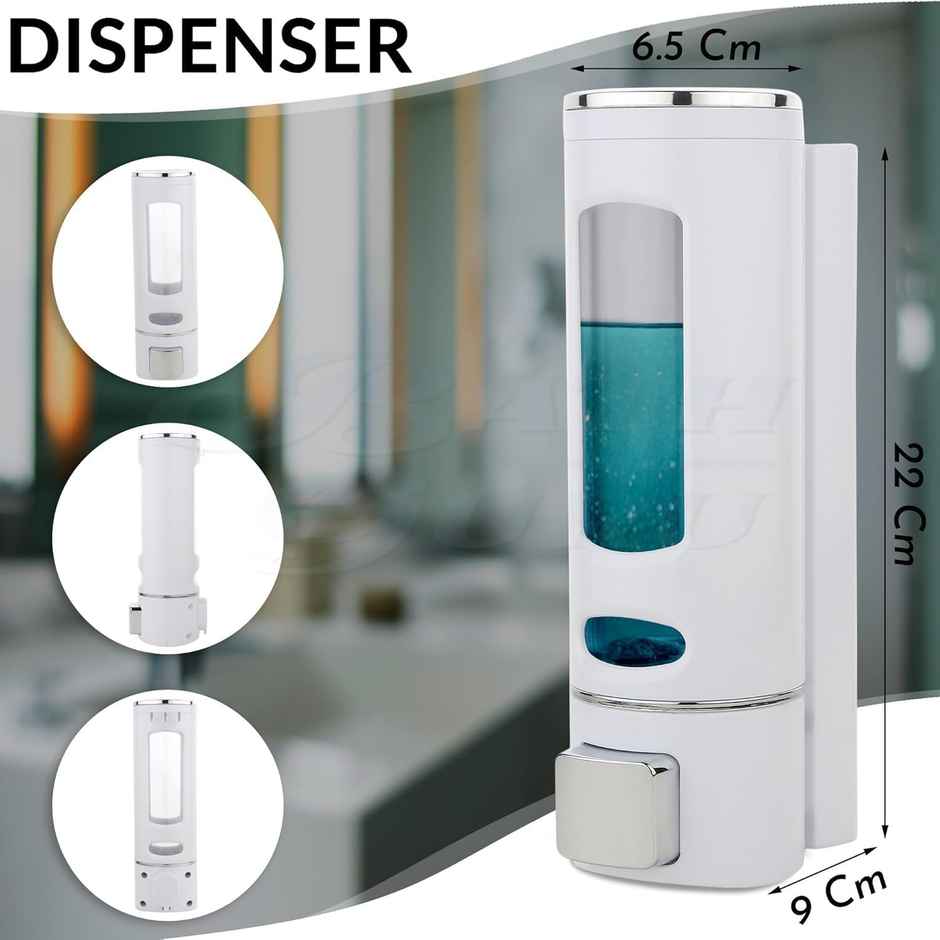 Bronson Professional Plastic Soap Dispenser | Wall Mounted Cylindrical White