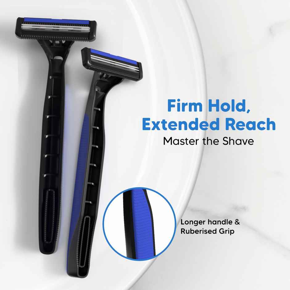 LetsShave Pro 2 Plus Disposable Razor for Men | Twin Blade Shaving Razor with Lubra Strip