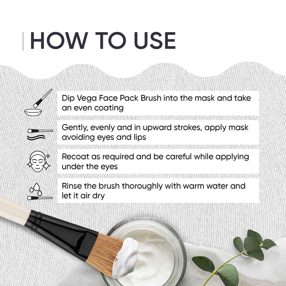 VEGA Face Pack Brush - White, 1 Piece, (HV-27)