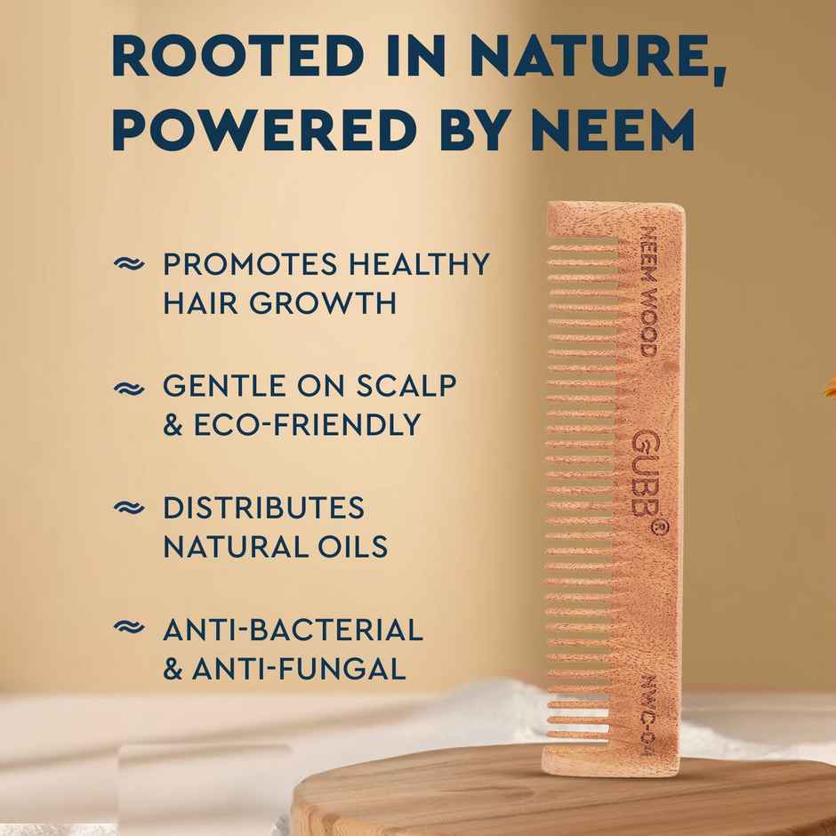 GUBB Pocket Neem Wood Comb