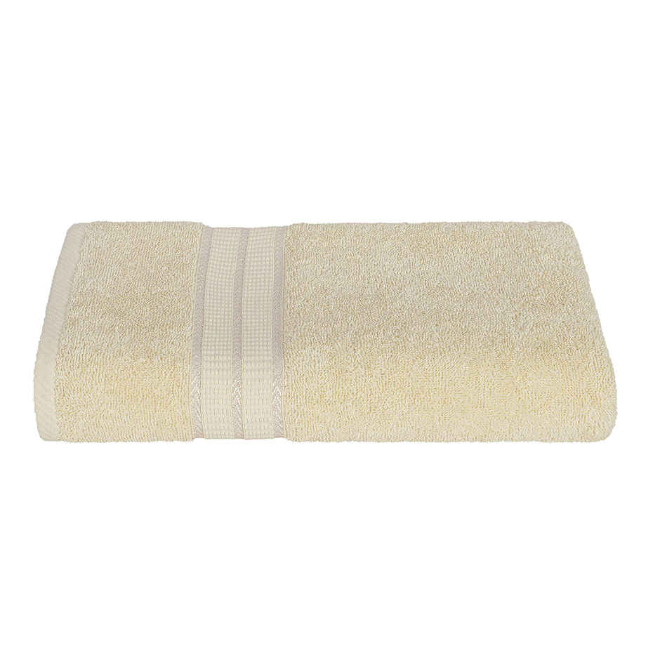 Superspun 100% Cotton- 420 Gsm- Vodre- Single Piece- Bath Sheet- Size:90 x 180 - Cream