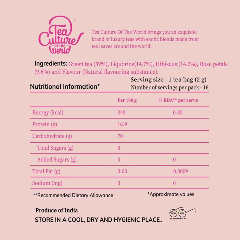 Tea Culture of The World Flowery Bouquet Green Tea Bags