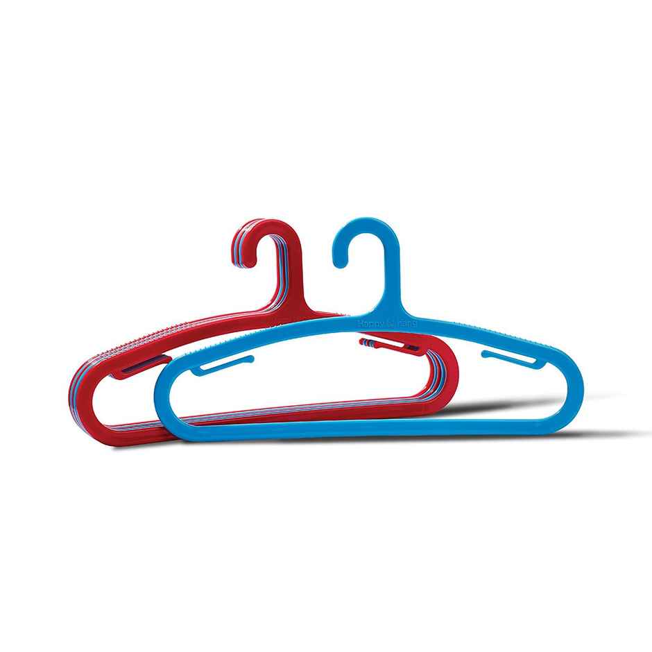 Happy To Hang Denimation 6 Piece Polypropylene Hanger, Blue And Red Combo