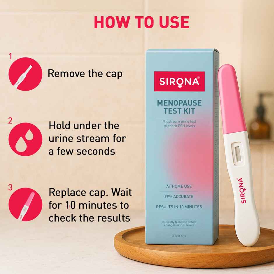 Sirona Menopause Testing Kit, 99% Accurate FSH Urine Test for Perimenopause & Menopause Detection