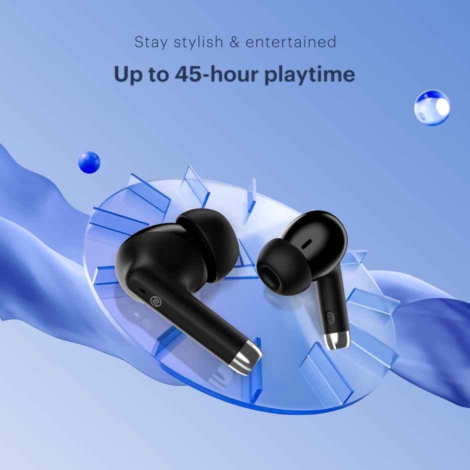 Noise Buds Aero TWS Earbuds with 45hrs Playtime, Instacharge and 13mm Driver Truly Wireless Earbuds, Bluetooth 5.3v - Charcoal Black