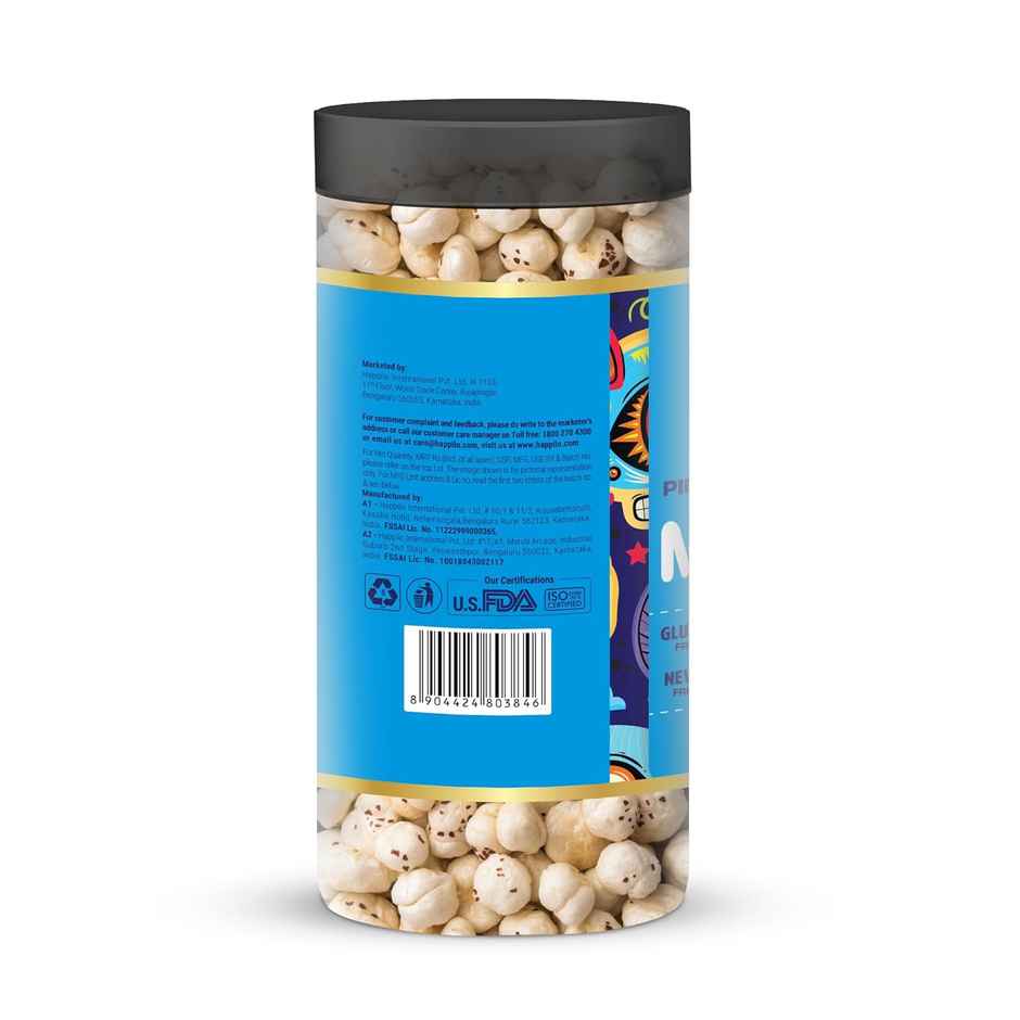 Happilo Makhana Himalayan Pink Salt & Pepper Jar, Roasted Foxnut Healthy Snack