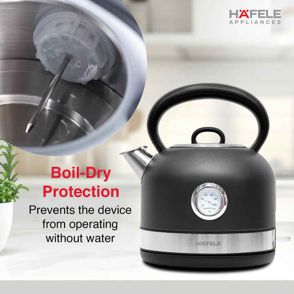 Hafele Dome Plus 2200W, 240V Electric Stainless Steel Kettle (1.7L, Grey)