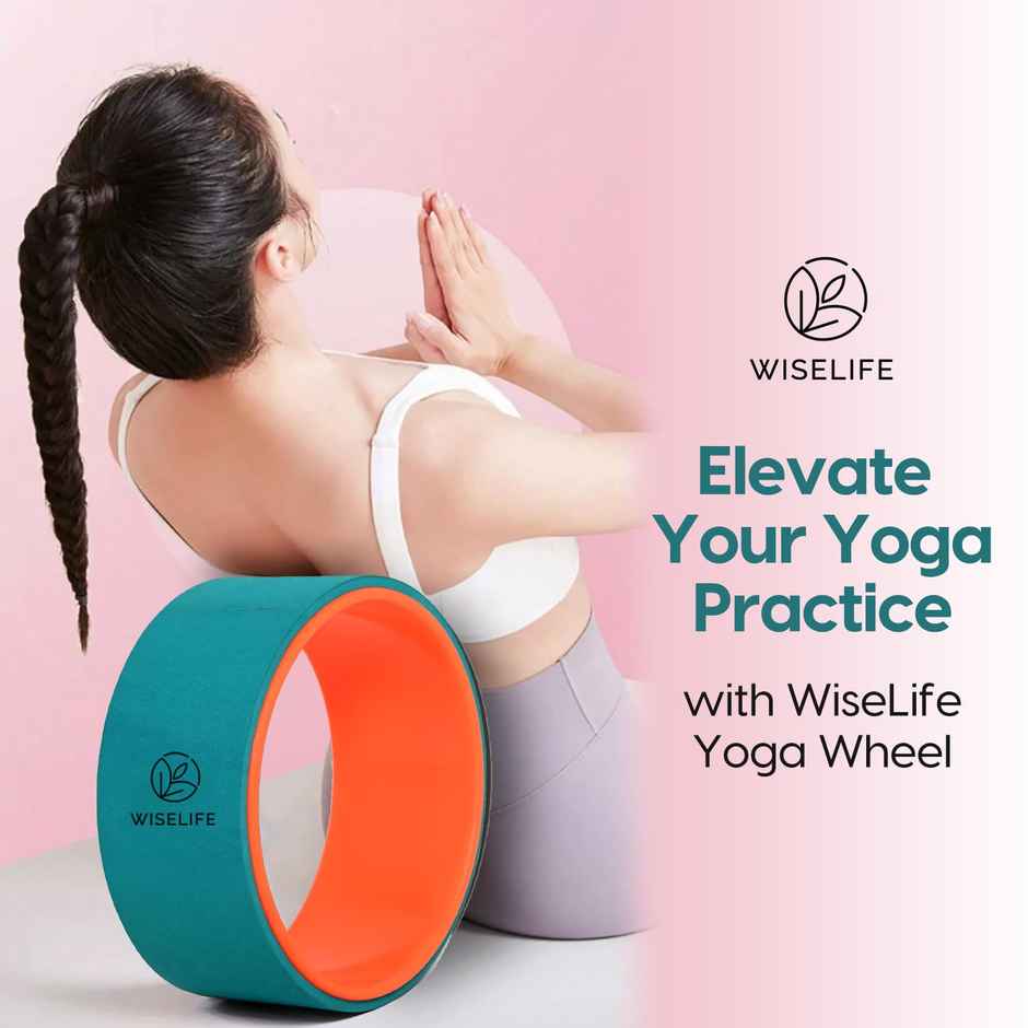 Wiselife Yoga Wheel 12.75x5.75 Inch (Teal-Dark Orange)