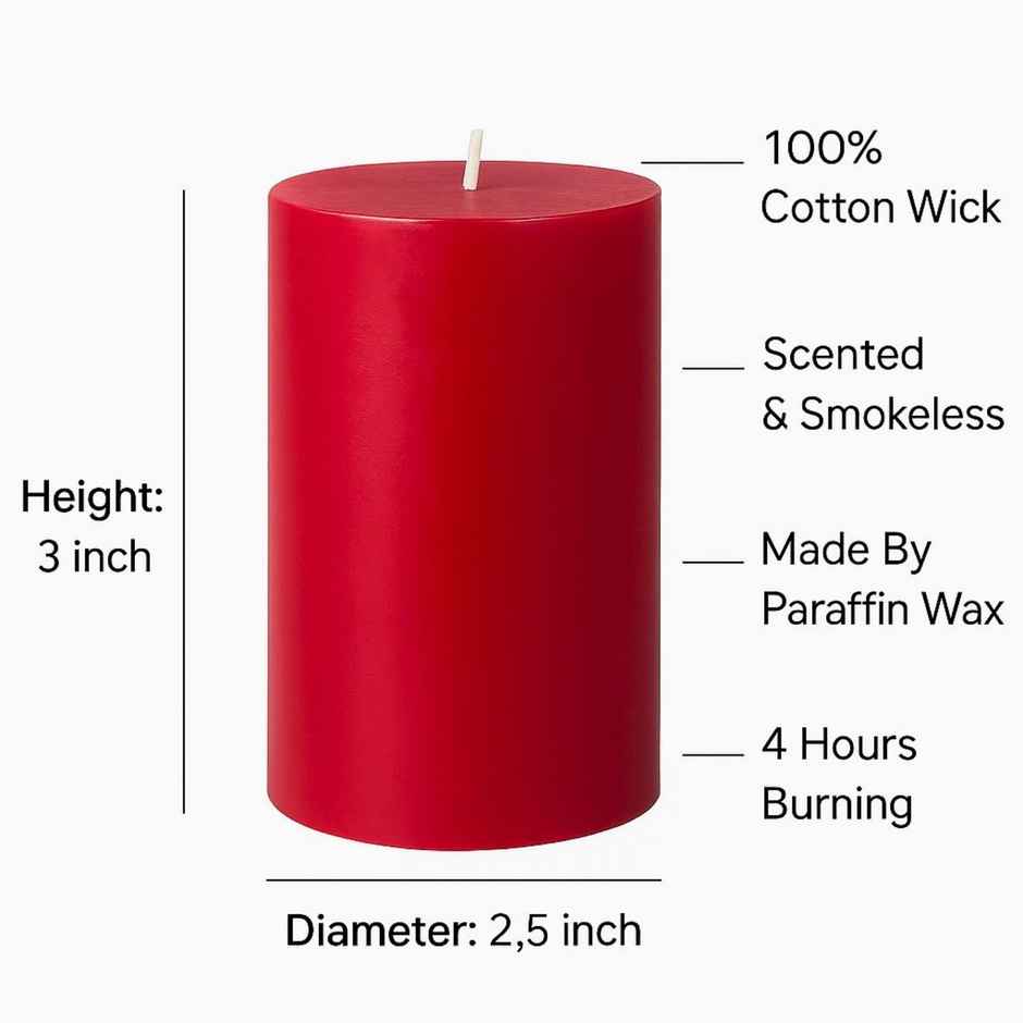 Scented Pillar Candle | Rose | Samsidhi