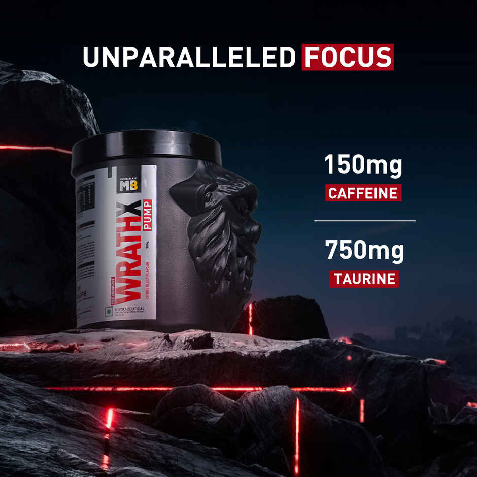 MuscleBlaze Pre Workout WrathX, (Citrus Blast, 30 Servings,)