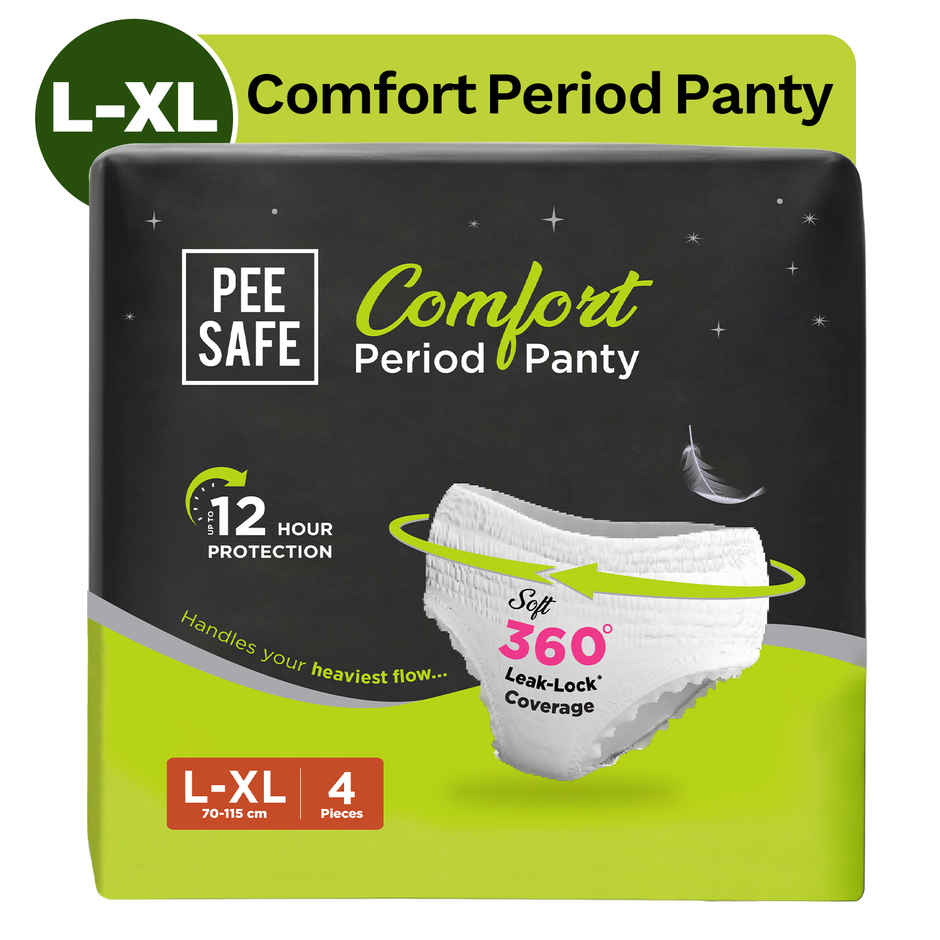 Pee Safe Disposable Leak-Proof Period Panty|Seamless, Comfortable for Day & Night Protection (L-XL) Combo