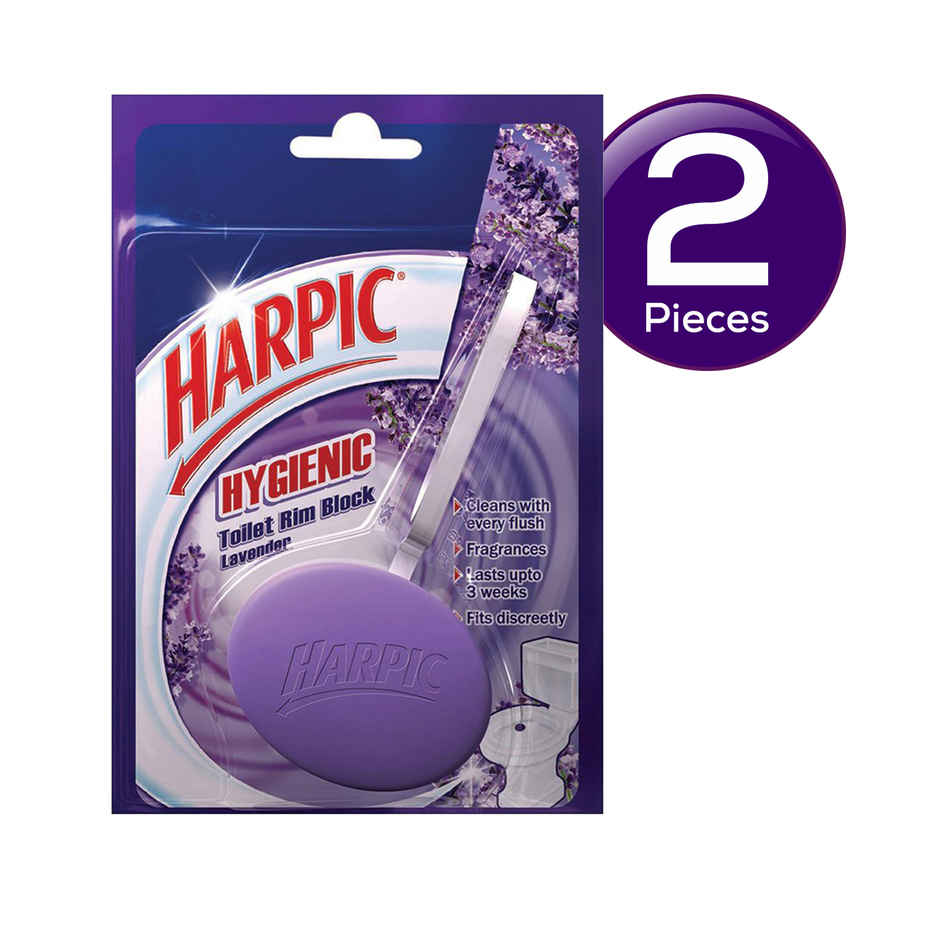 Harpic Lavender Hygienic Toilet Cleaner Rim Block Combo
