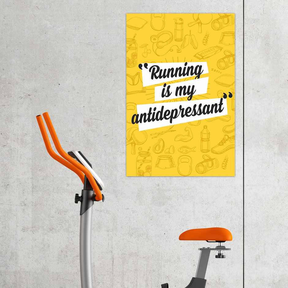 Paper Plane Design Motivational Gym Workout Posters For Wall | Size 12 x 18 Inch | D8