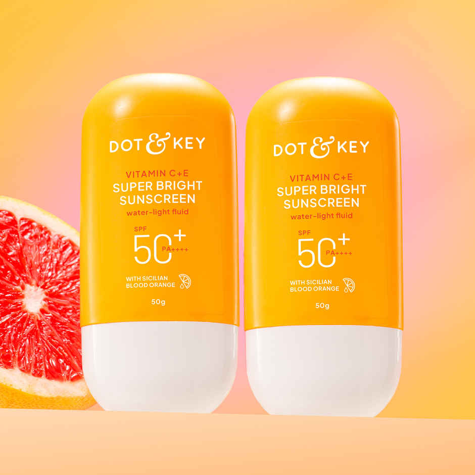 Dot & Key Vitamin C + E Face Sunscreen SPF 50 PA+++ For Glowing Skin, 100% No White Cast Combo