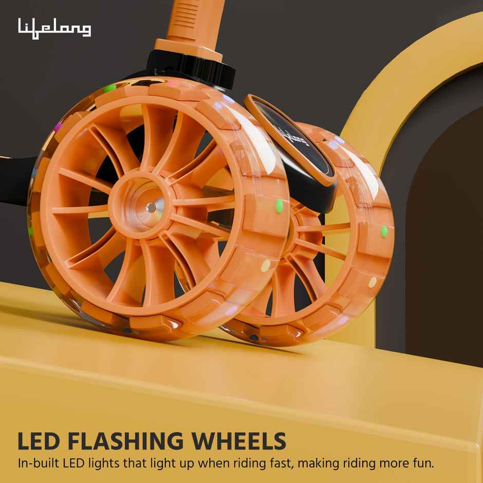 Lifelong Scooter For Kids 3+ Yrs 3 Changeable Colours PVC LED Wheels Adjustable Height LLKS19
