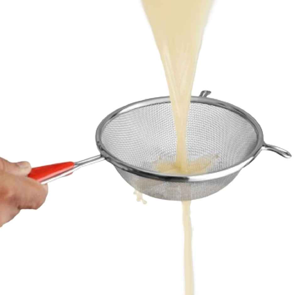 Kuber Industries Stainless Steel 12.5 cm Soup & Juice Strainer | 28x12x5 CM | Silver