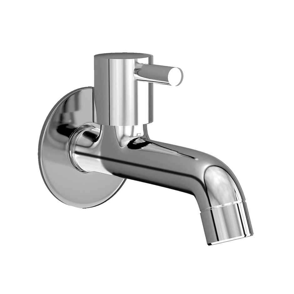 Plantex Single Lever Long Body Bib Cock Tap for Wash Basin with Wall Flange - Chrome Finish