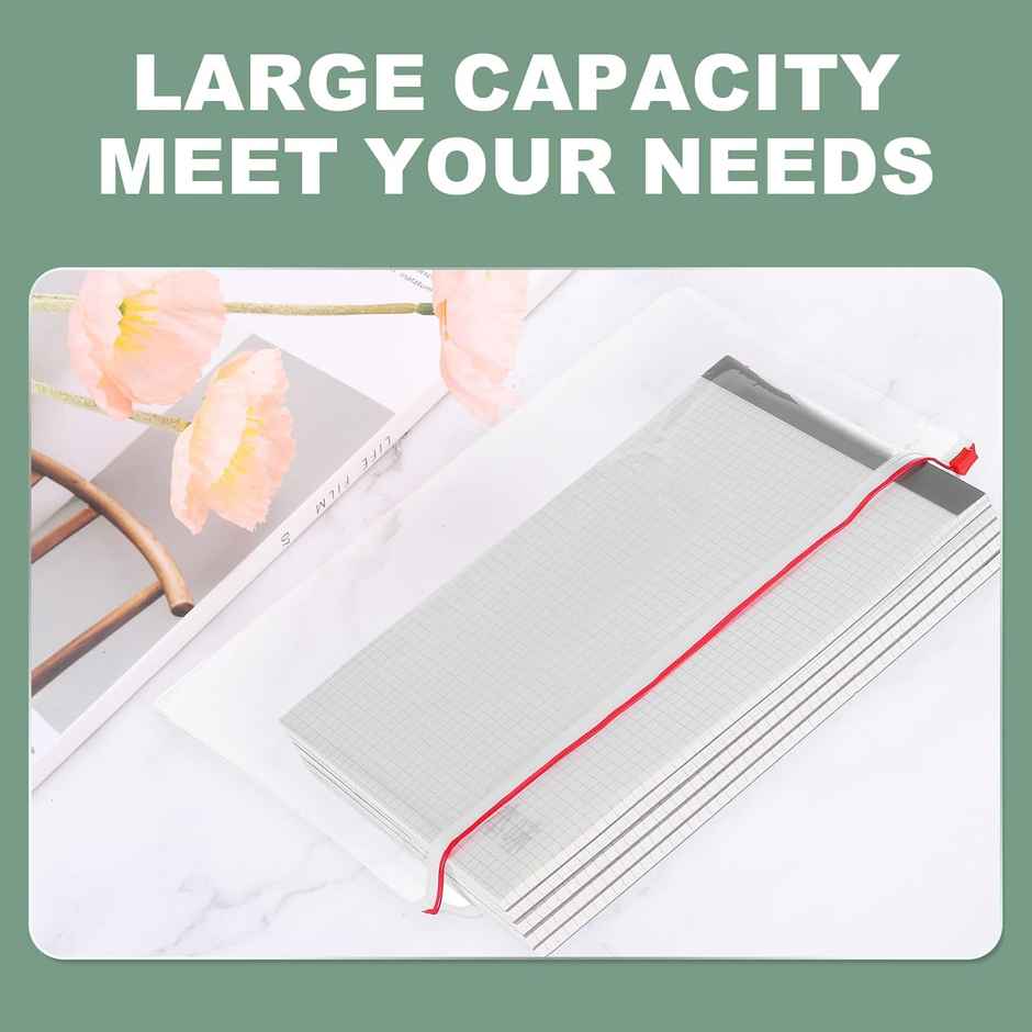 Saya A5 Zipper Bag PVC Transparent - Waterproof Makeup & Stationery Organizer Bag