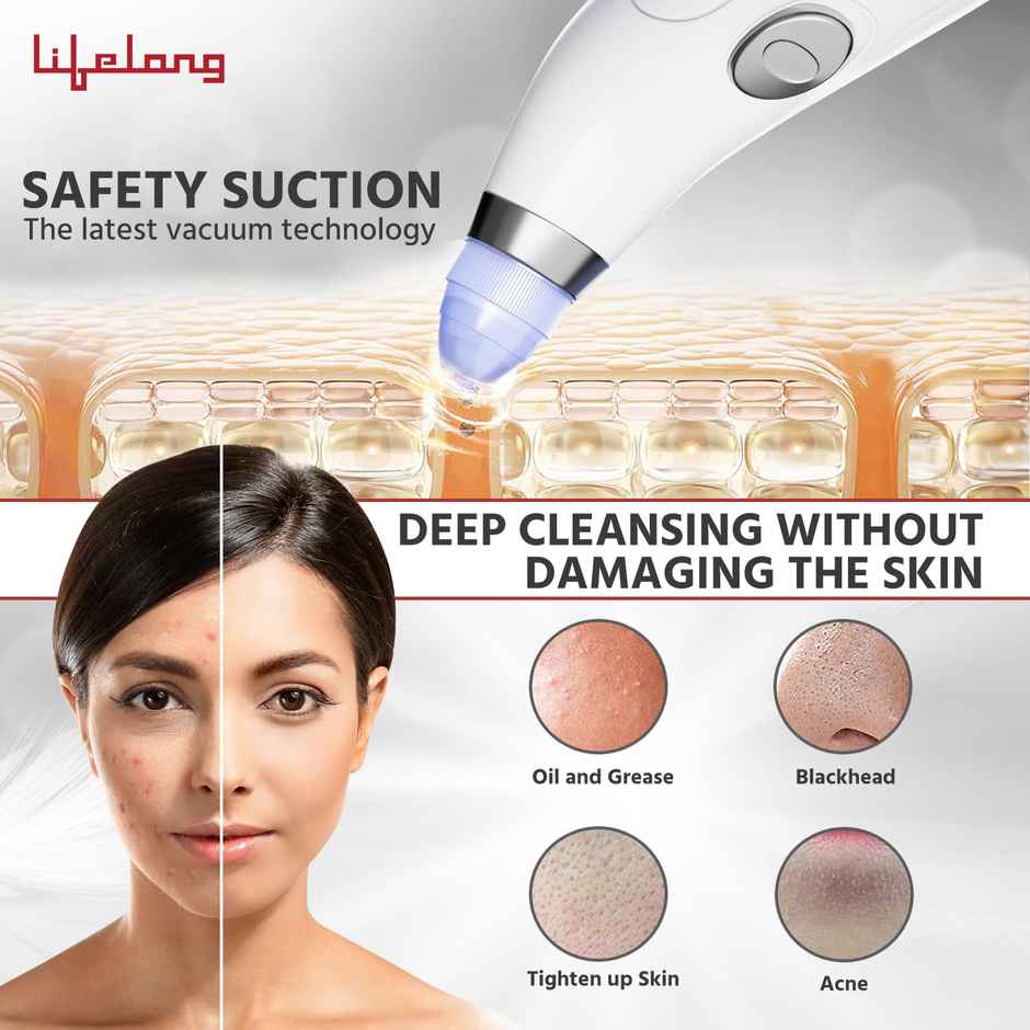 Lifelong Blackhead Remover With Attachments, Acne Pore Cleaner, Skin Cleaner, Pimple Removal Tool