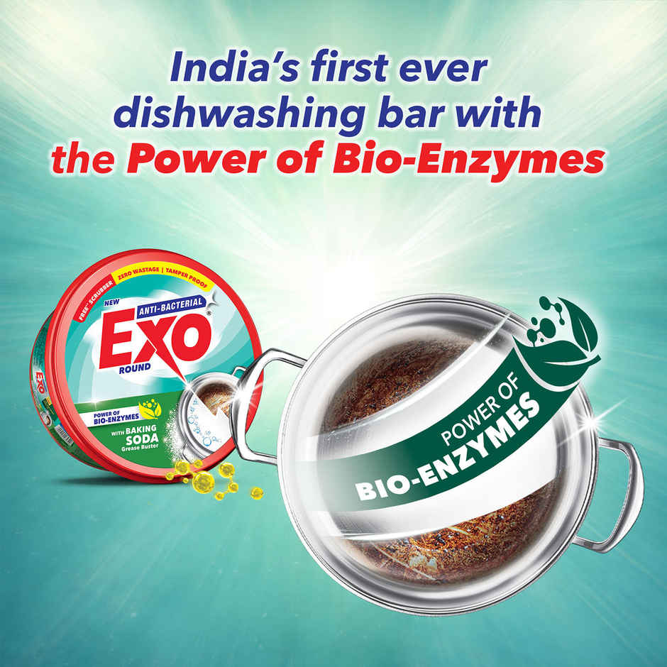 Exo Anti Bacterial Dishwash Bar|Baking Soda for Grease Buster & Power of Bio-Enzymes