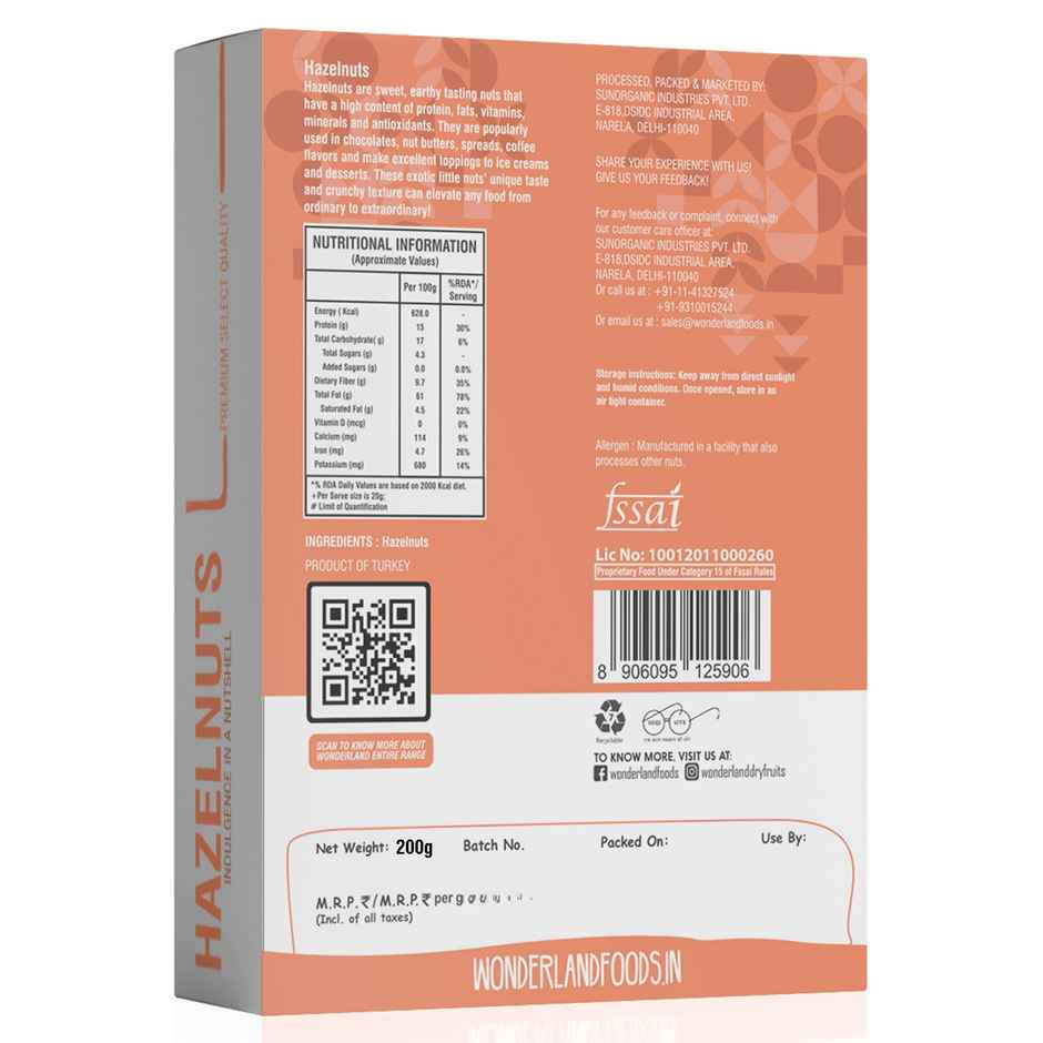 Wonderland Foods Turkish Hazelnuts