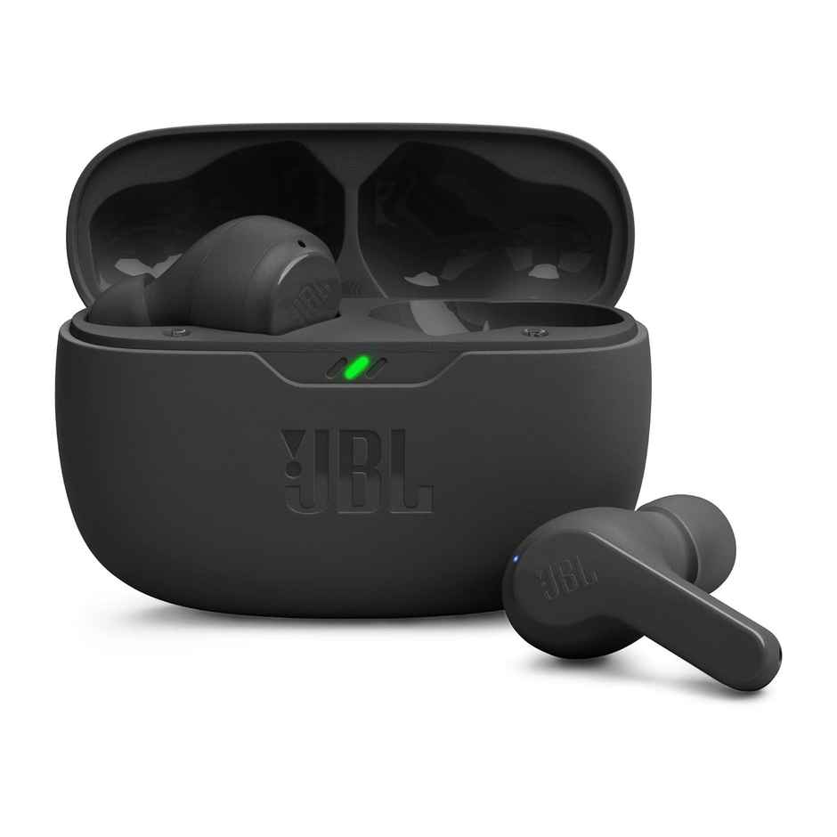 JBL Wave Beam In Ear TWS Earbuds, 32Hr Playtime, IP54, Smart Ambient & TalkThru Mode, App Bluetooth - Black 