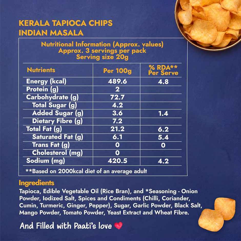 Sweet Karam Coffee Indian Masala Tapioca Chips | No Palm Oil