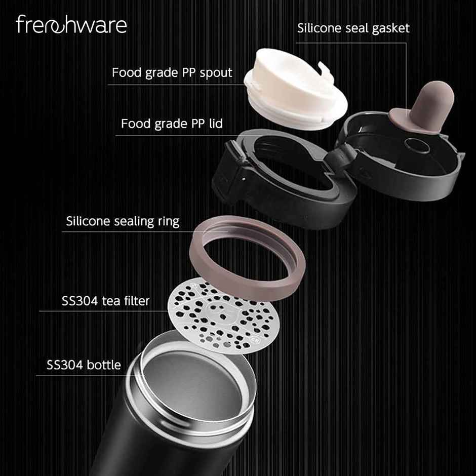 Frenchware Insulated Coffee Stainless Steel Travel Mug | Black - 300 ml