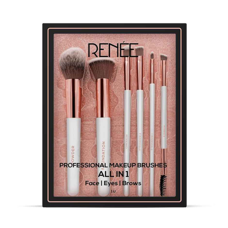 Renee All In 1 Professional Makeup Brushes Set Of 6 | For Smooth & Even Application