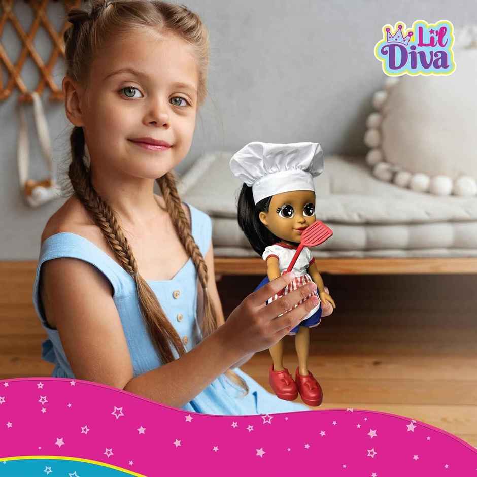 Li'l Diva Chef Gabby 13 Inch Preschool Doll with Accessories (Ages 3+)