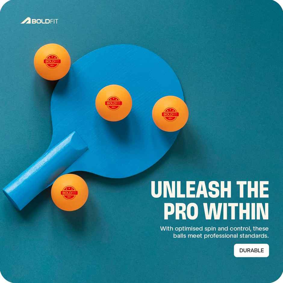 Boldfit 3-Star Orange Table Tennis Balls for Match Training | Set of 3 ABS Plastic