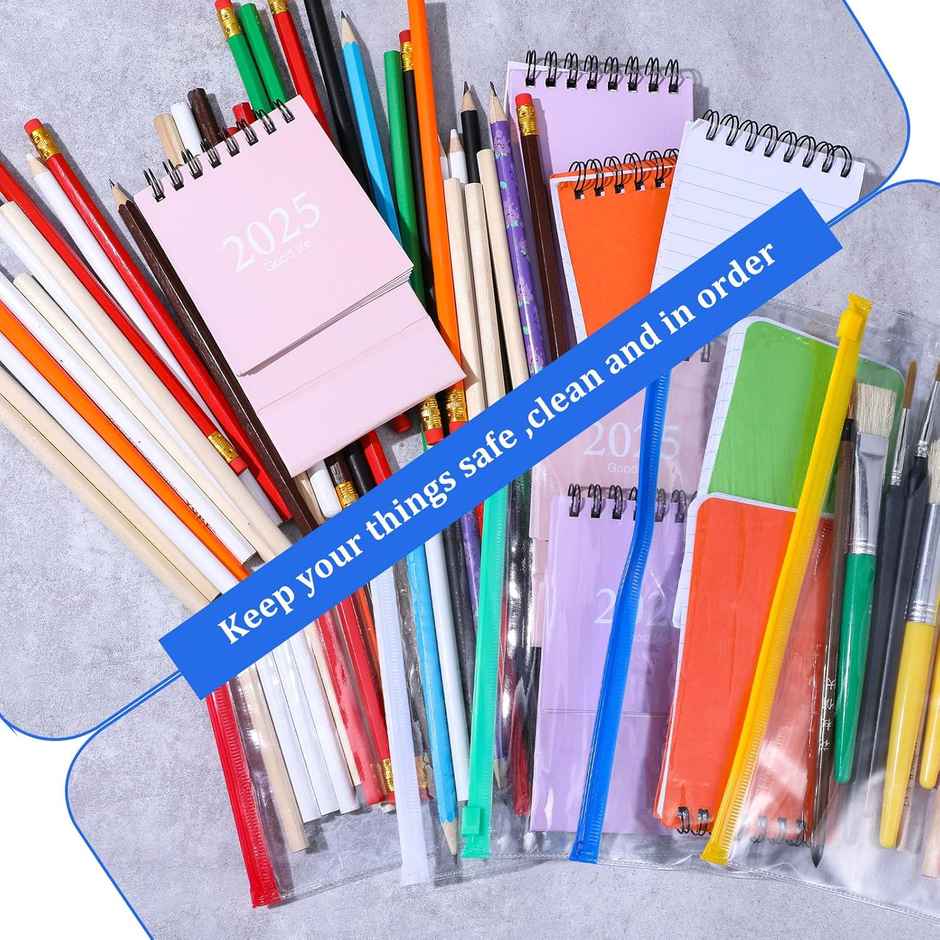 Saya A5 Zipper Bag PVC Transparent - Waterproof Makeup & Stationery Organizer Bag