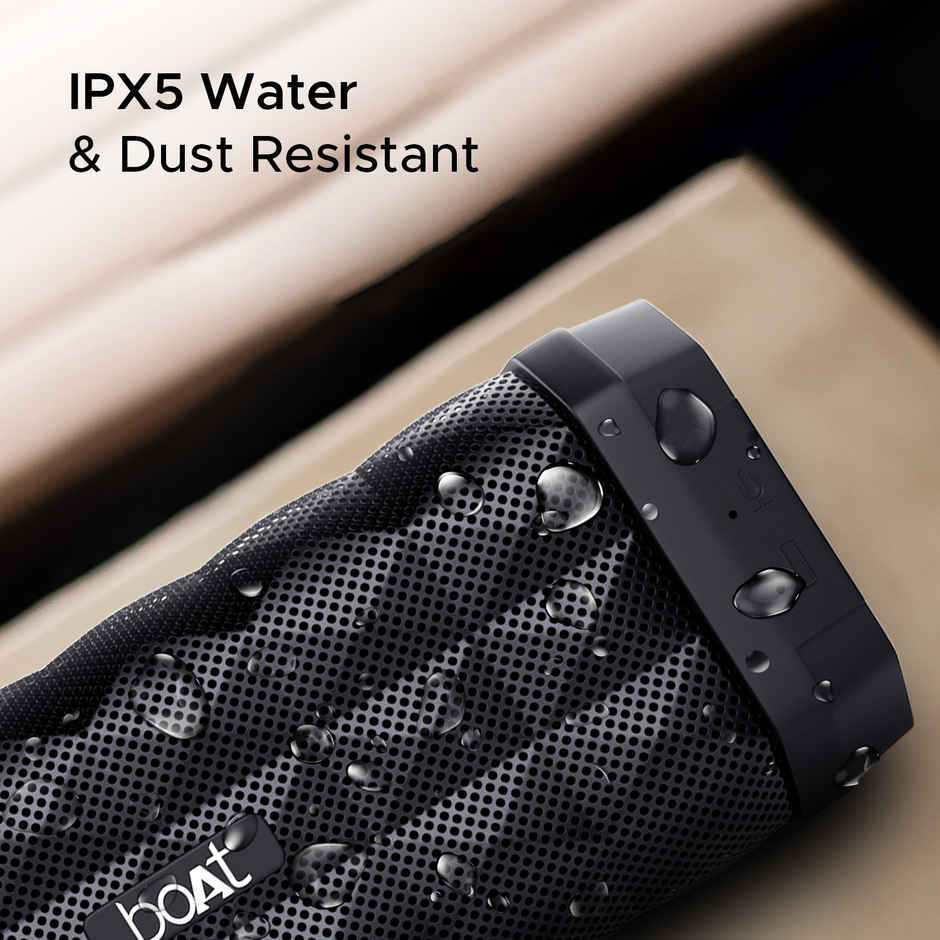 boAt Stone 650 BT Speaker w/ 10W Sound, 7H Playtime, IPX5 & Integrated Controls (Charcoal Black)