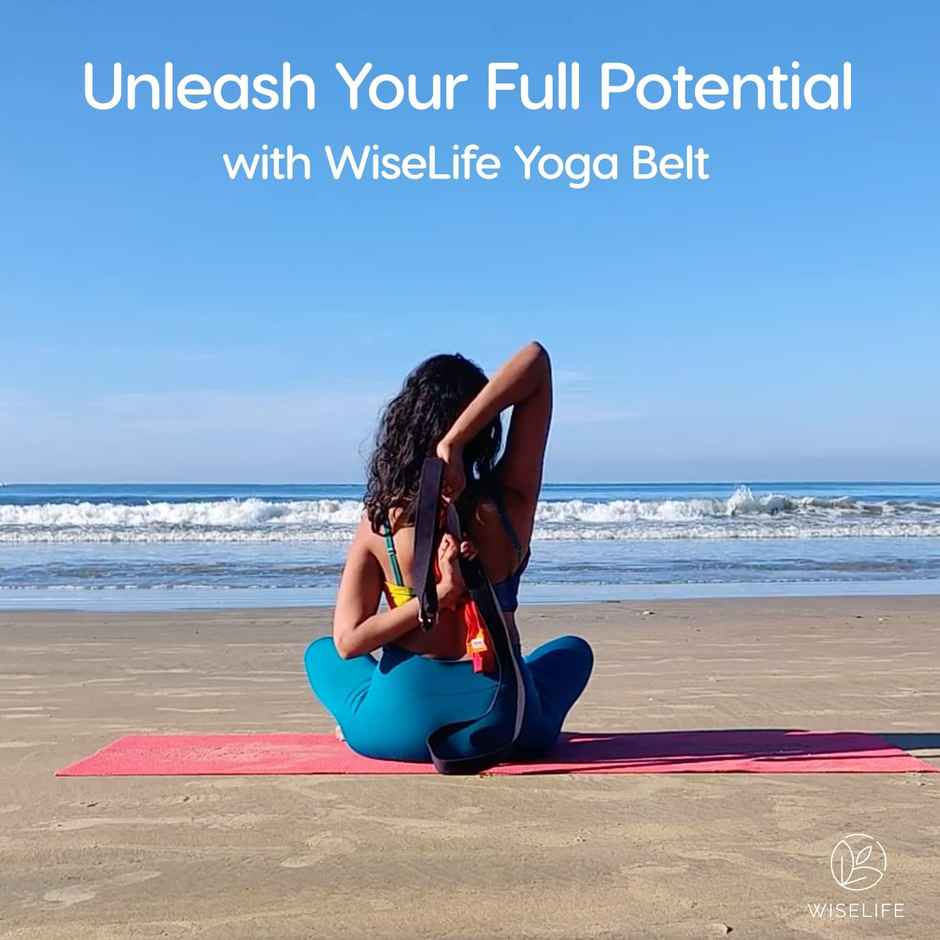 Wiselife 8ft Yoga Belt- Navy Blue